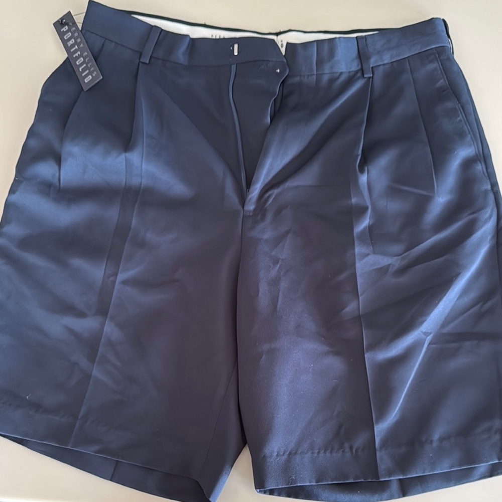 Perry Ellis Blue Flat Front Shorts
